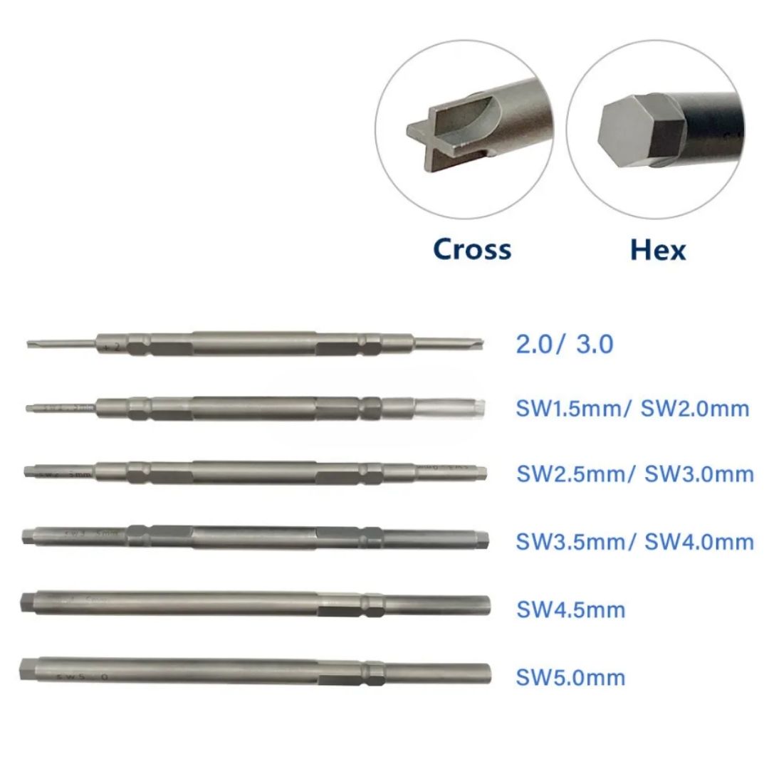 Gold 7 Parça Ortopedik Kemik Tornavida Seti Çift Başlık Torx Yıldız/Altıgen Hızlı Kavrama Kolu Ortopedik Tornavidalar Eğitim Materyali Gold 7 Parça Ortopedik Kemik Tornavida Seti Çift Başlık Torx Yıldız/Altıgen Hızlı Kavrama Kolu Ortopedik Tornavidalar Eğitim Materyali