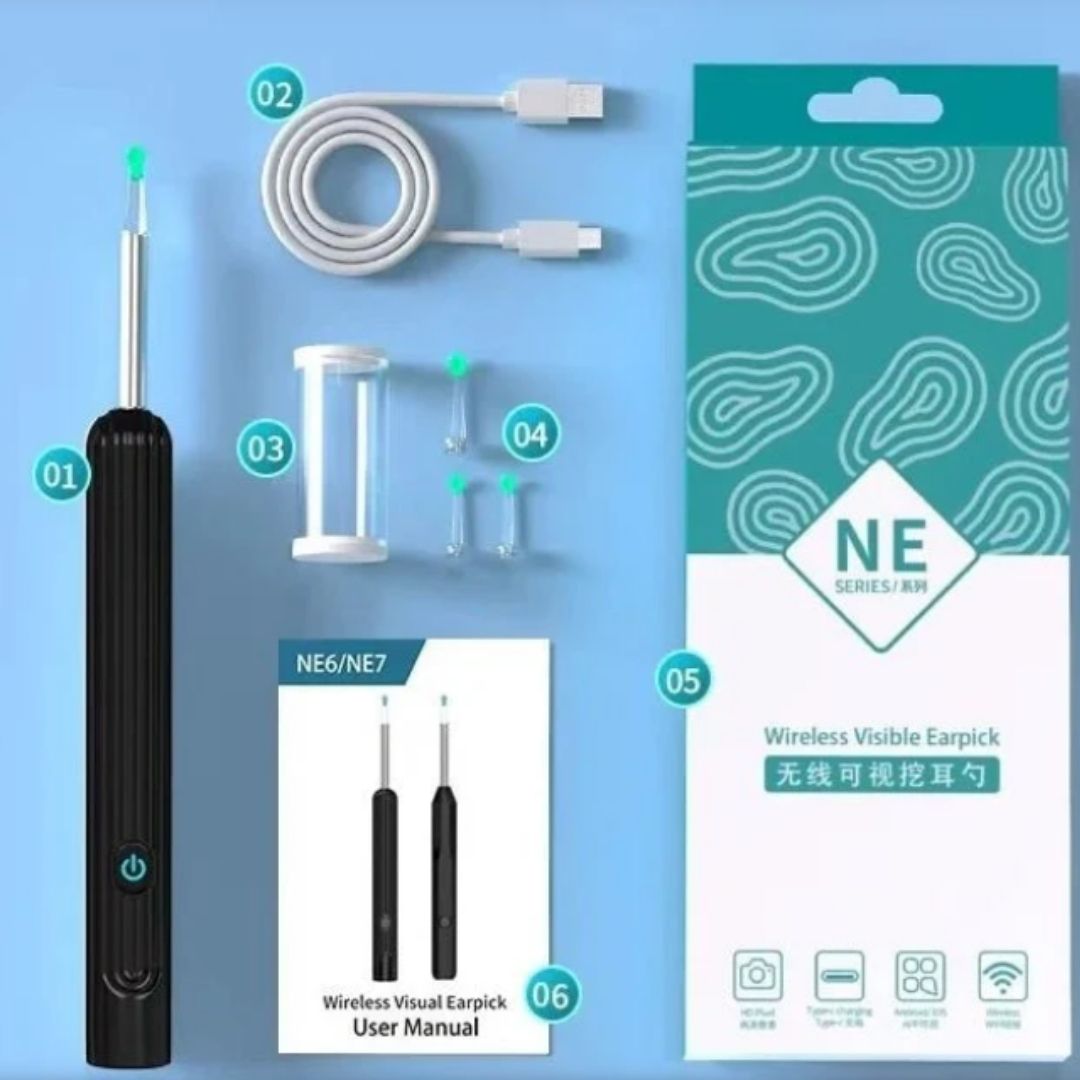 Kameralı Akıllı Görsel Kulak Temizleyici Otoskop 6 Ledli Wifi USB-C Bağlantılı Kameralı Akıllı Görsel Kulak Temizleyici Otoskop 6 Ledli Wifi USB-C Bağlantılı