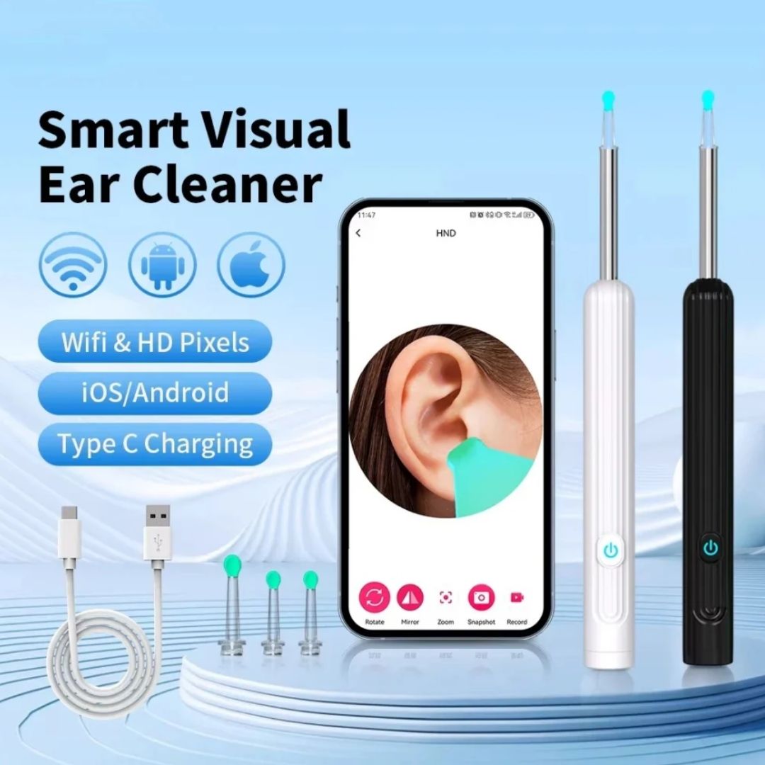 Kameralı Akıllı Görsel Kulak Temizleyici Otoskop 6 Ledli Wifi USB-C Bağlantılı Kameralı Akıllı Görsel Kulak Temizleyici Otoskop 6 Ledli Wifi USB-C Bağlantılı